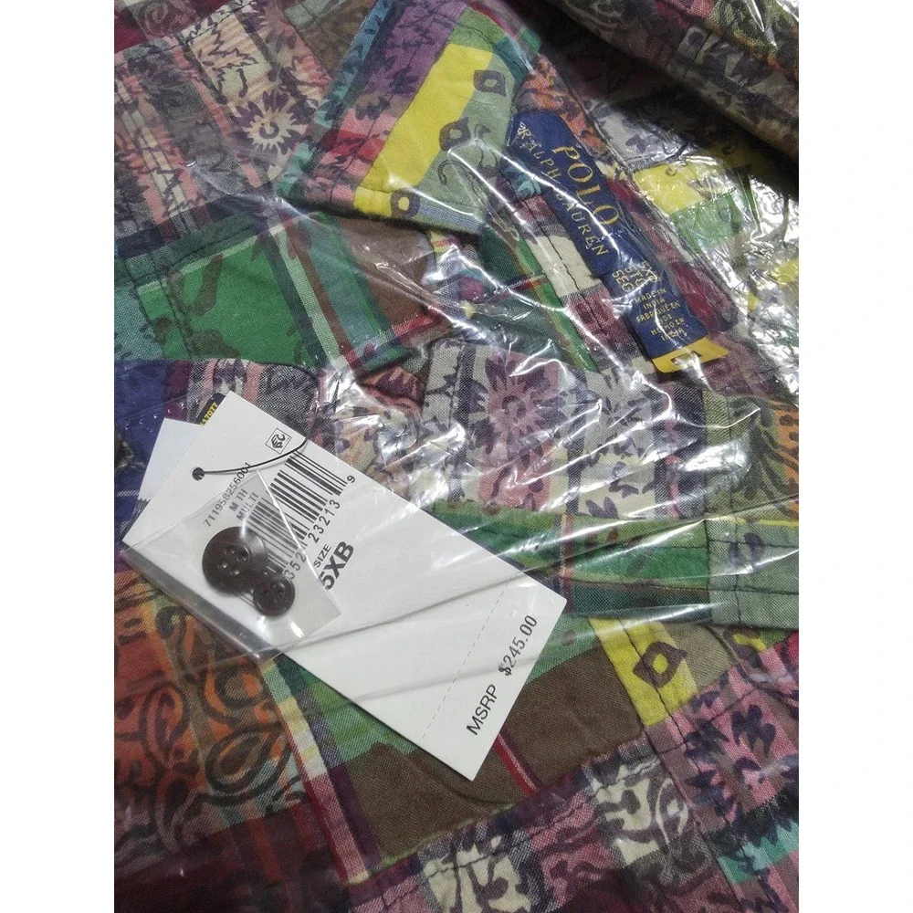 Polo Ralph Lauren Classic Fit Patchwork Madras Long Sleeve Button Down Shirt 5XB